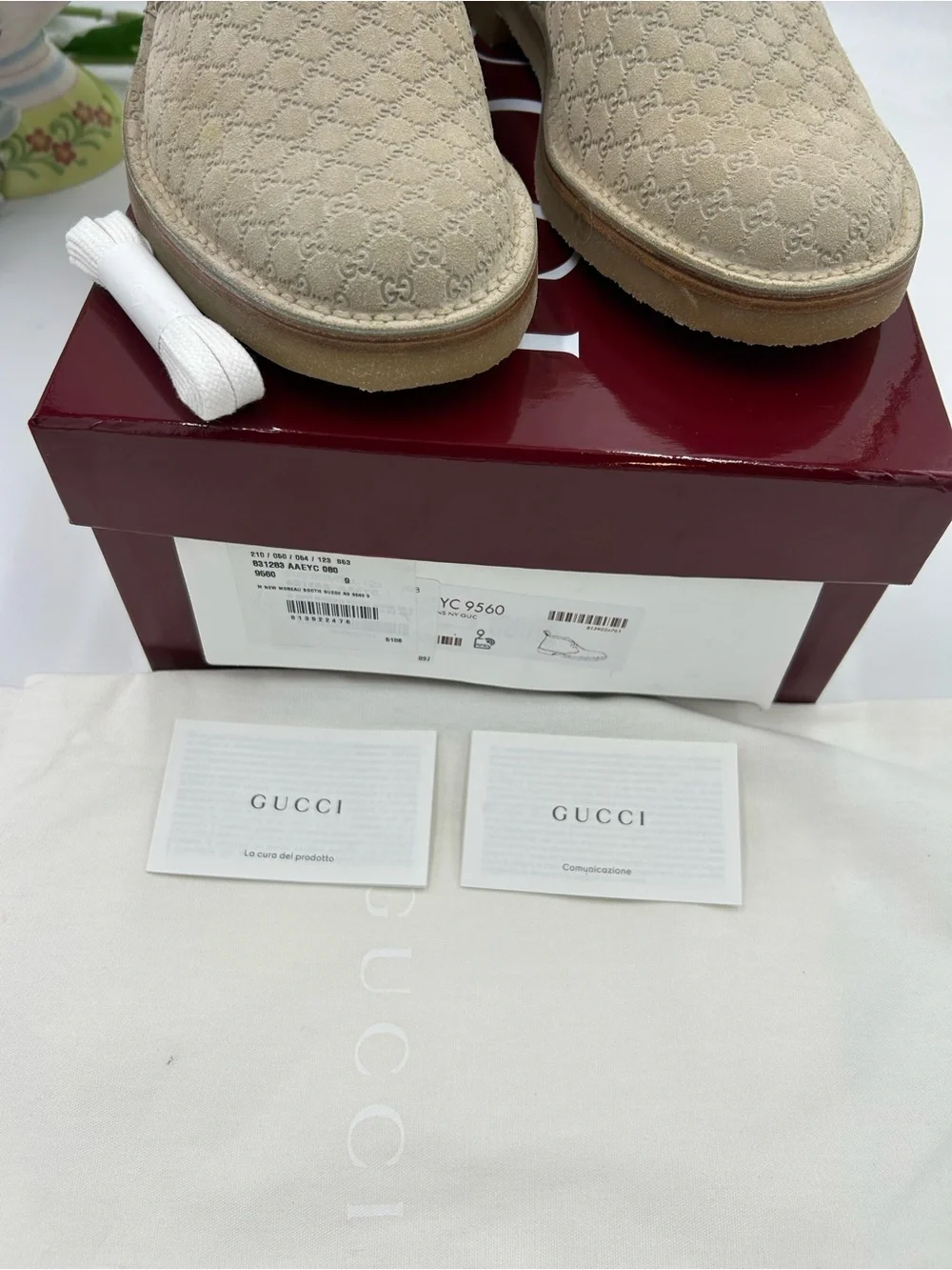 Men's Gucci GG monogram desert boots size 9 fits 10 US made in Italy